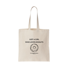 Load image into Gallery viewer, Tote, &quot;Just a Girl Who Loves Donuts&quot;