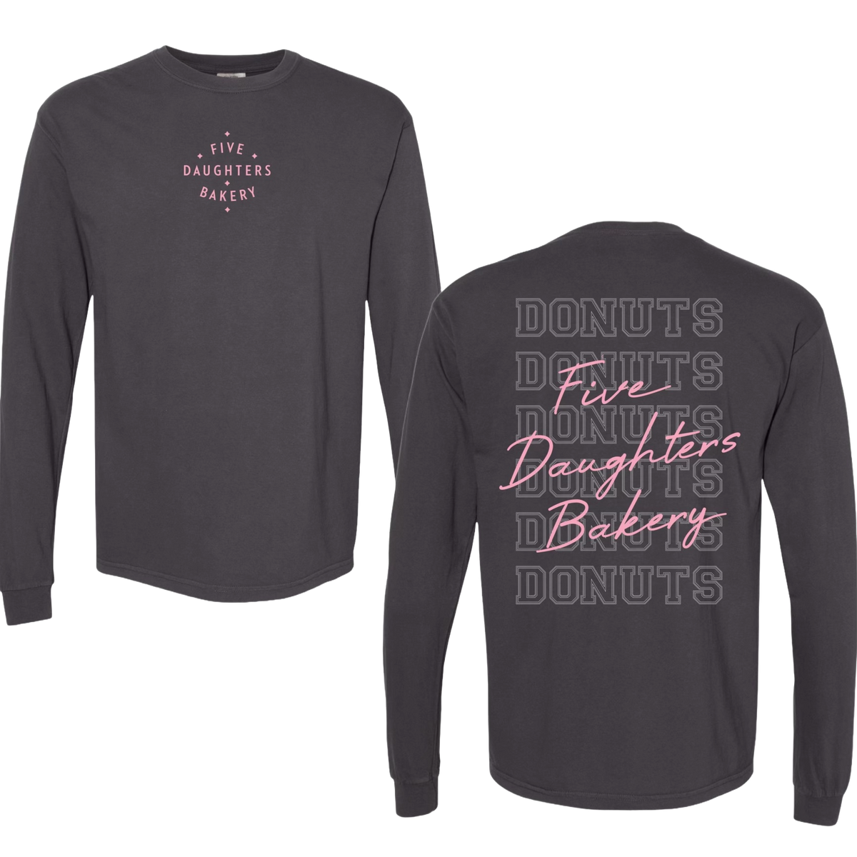 T-shirt, Long sleeve, Gray – Five Daughters Bakery